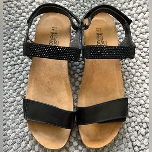 Naot black sandals with rhinestones size 10